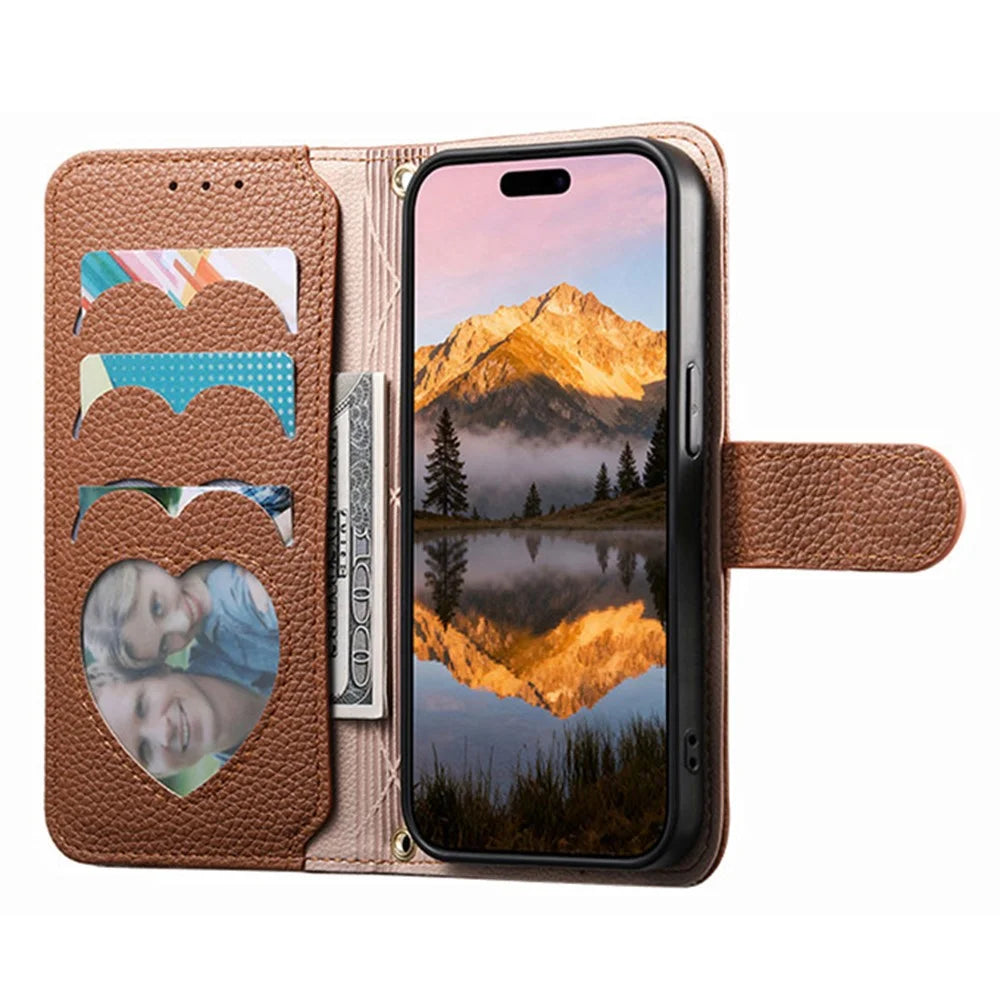 For Nothing Phone (3a) Lite 5G Case Zipper Pocket TPU PU Leather Wallet Phone Cover with Strap - Brown - 2
