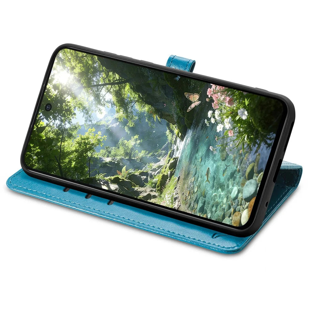 For Nothing Phone (3a) Lite 5G Case Flip Wallet Leather Phone Cover with Cute Cat Dog Pattern - Blue - 3
