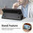 For Nothing Phone (3a) Lite 5G Case Wallet Tri-Color Stitching Leather Phone Cover with Elastic Wristband - Black - 4