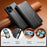 For Nothing Phone (3a) Lite 5G Case Wallet Tri-Color Stitching Leather Phone Cover with Elastic Wristband - Black - 6