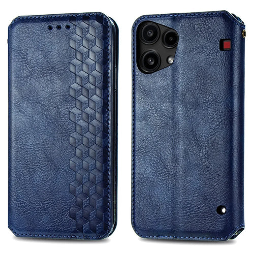 For Nothing Phone (3a) Lite 5G Case Rhombus Imprint PU Leather Wallet Phone Cover - Blue - 1