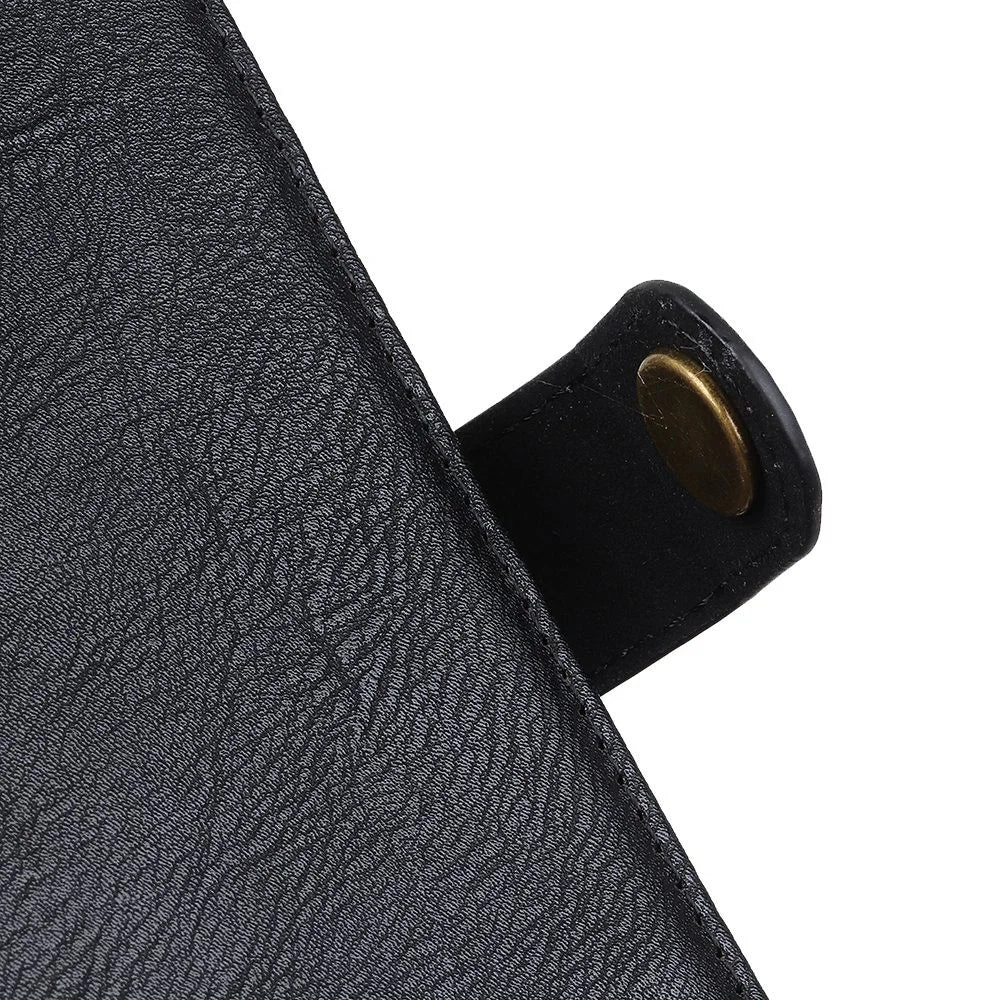 KHAZNEH for Samsung Galaxy A54 5G Cowhide Texture PU Leather Drop-proof Phone Wallet Case Stand Scratch-resistant Phone Cover Shell - Black - 5