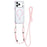 For iPhone 18 Pro / 17 Pro Magnetic Case Diamond Edge Design Clear Cover with 70-140cm Adjustable Lanyard Compatible with Magsafe - Pink - 1