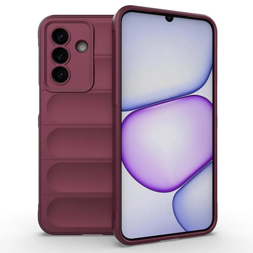 AMORUS For Samsung Galaxy A27 5G Phone Case Shockproof Soft TPU Rugged Back Cover - Wine Red - 1
