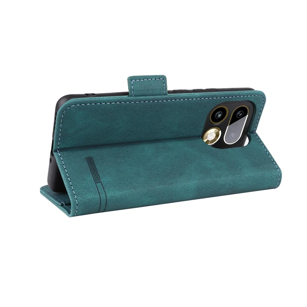 For Realme 16 Pro+ 5G Case Leather Wallet Flip Phone Cover with Hardware Decor - Blue - 2