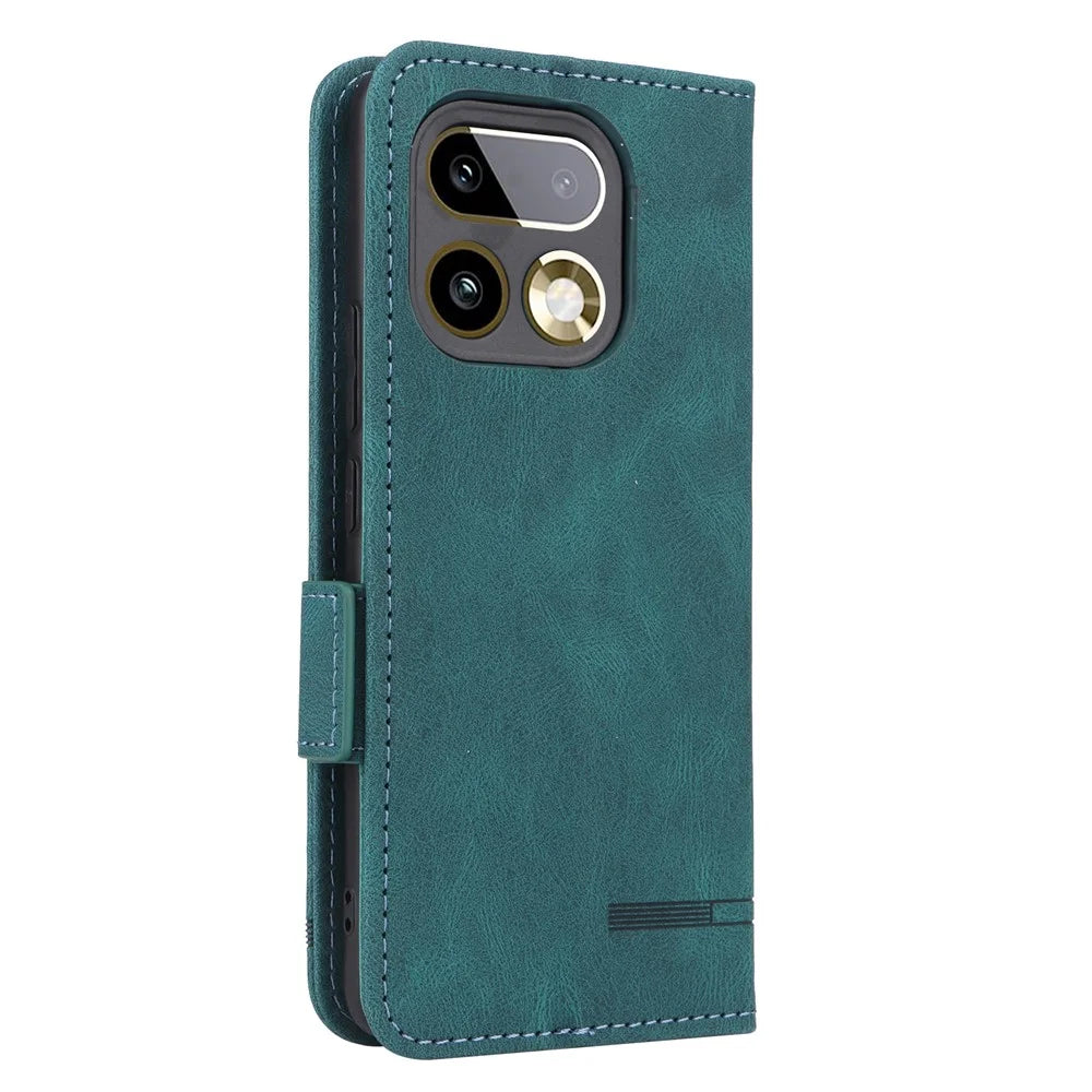 For Realme 16 Pro+ 5G Case Leather Wallet Flip Phone Cover with Hardware Decor - Blue - 6