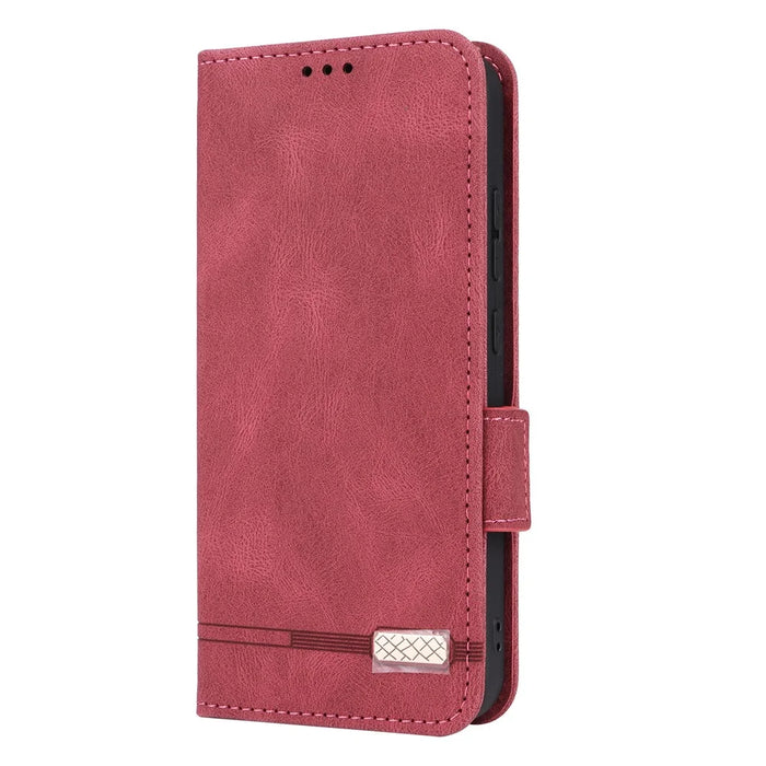 For Nothing Phone (4a) Case Leather Wallet Flip Phone Cover with Hardware Decor - Rose - 7