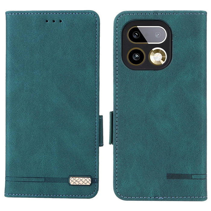 For Realme 16 Pro 5G Case Leather Wallet Flip Phone Cover with Hardware Decor - Blue - 1