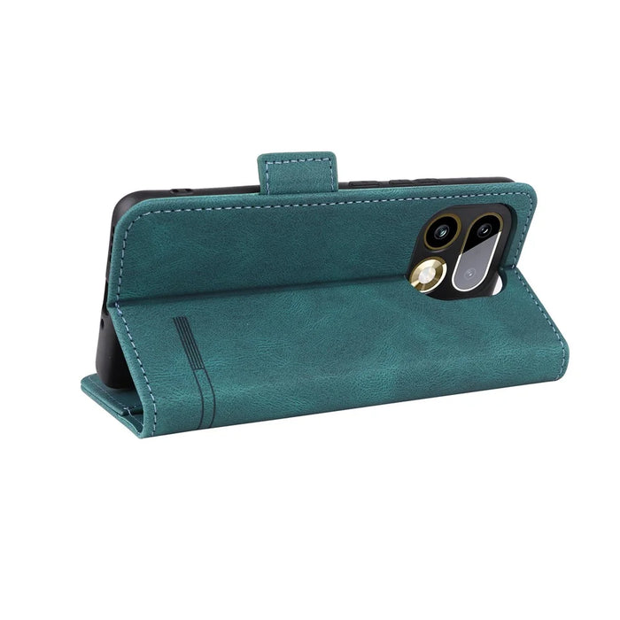 For Realme 16 Pro 5G Case Leather Wallet Flip Phone Cover with Hardware Decor - Blue - 2