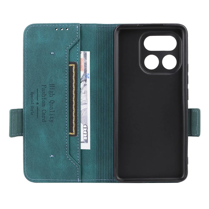 For Realme 16 Pro 5G Case Leather Wallet Flip Phone Cover with Hardware Decor - Blue - 5