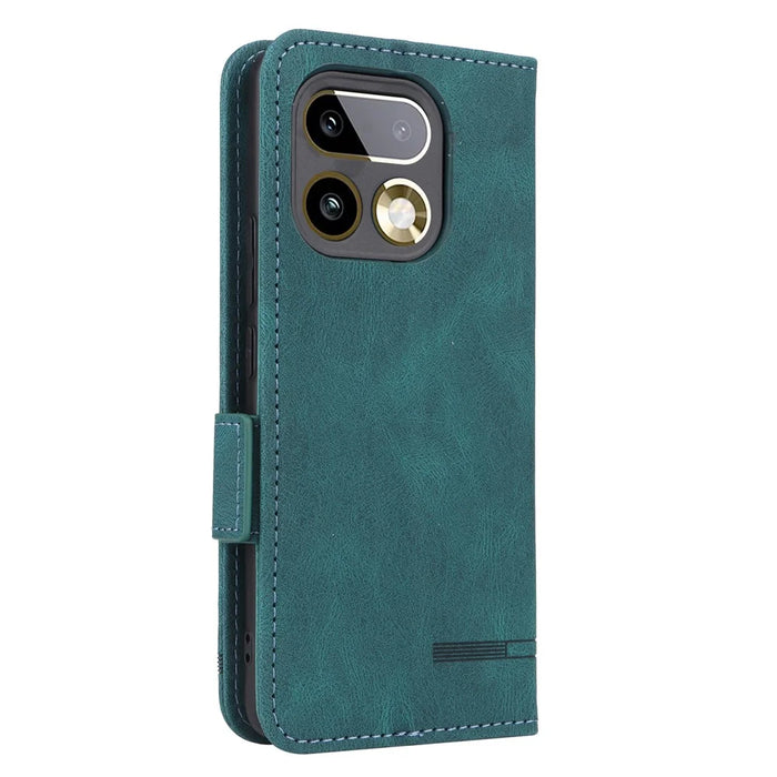 For Realme 16 Pro 5G Case Leather Wallet Flip Phone Cover with Hardware Decor - Blue - 6