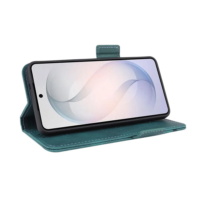 For Samsung Galaxy S26 Case Leather Wallet Flip Phone Cover with Hardware Decor - Blue - 3