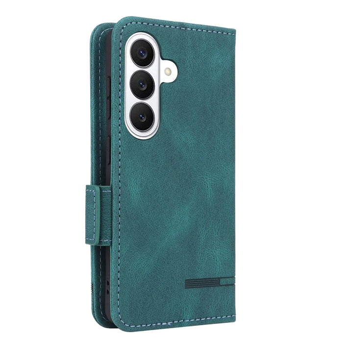For Samsung Galaxy S26 Case Leather Wallet Flip Phone Cover with Hardware Decor - Blue - 6