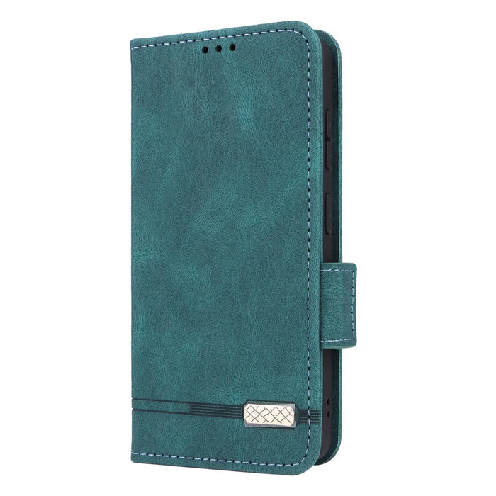 For Samsung Galaxy S26 Case Leather Wallet Flip Phone Cover with Hardware Decor - Blue - 7