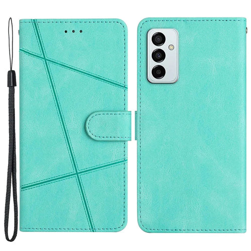 Wallet Phone Case for Samsung Galaxy F23 5G / M23 5G Shockproof PU Leather Cover Crazy Horse Texture Stand Case with Strap - Green - 1
