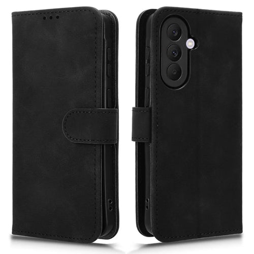 For Samsung Galaxy A27 5G Leather Case Skin Feel Anti Drop Wallet Stand Flip Phone Cover - Black - 1