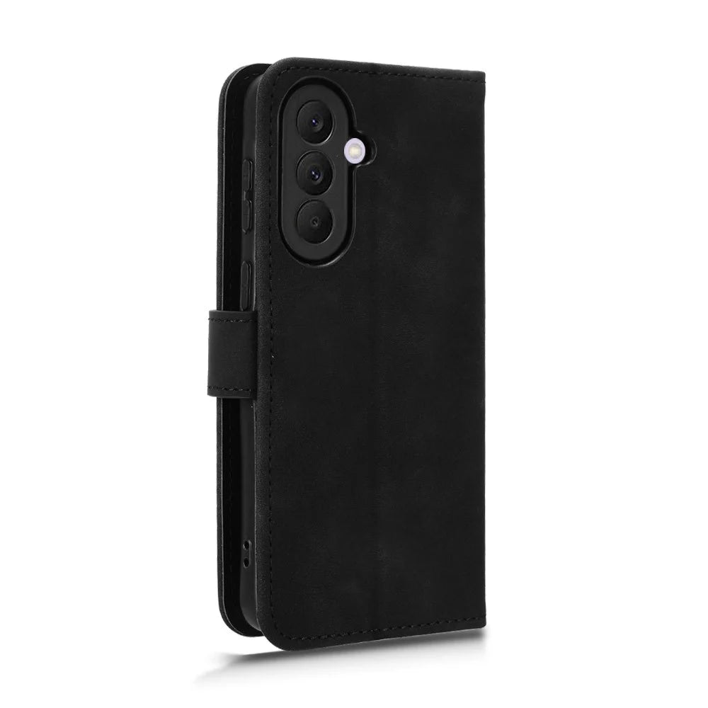 For Samsung Galaxy A27 5G Leather Case Skin Feel Anti Drop Wallet Stand Flip Phone Cover - Black - 5