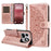For Nothing Phone (4a) Pro Wallet Case Embossed Mandala Pattern PU Leather + TPU Cover with Wrist Strap - Rose Gold - 1