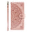 For Nothing Phone (4a) Wallet Case Embossed Mandala Pattern PU Leather + TPU Cover with Wrist Strap - Rose Gold - 4
