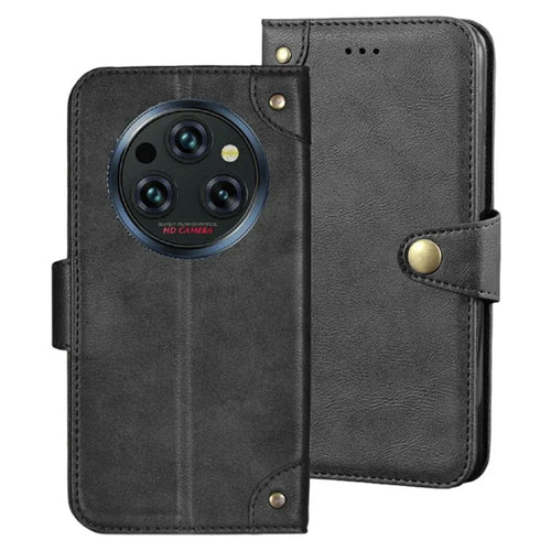 For Oukitel WP62 Case Magnetic Buckle Wallet Stand Business Leather Flip Phone Cover - Black - 1