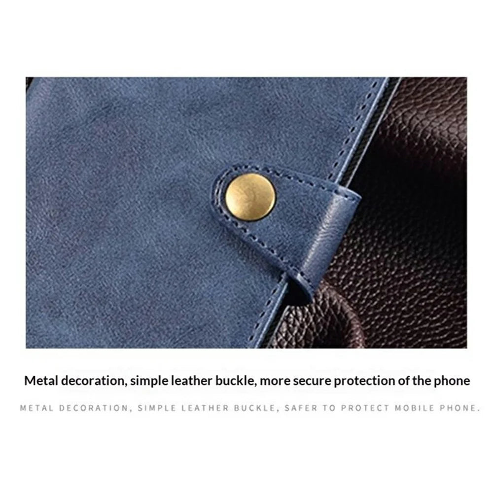 For Oukitel WP62 Case Magnetic Buckle Wallet Stand Business Leather Flip Phone Cover - Black - 4