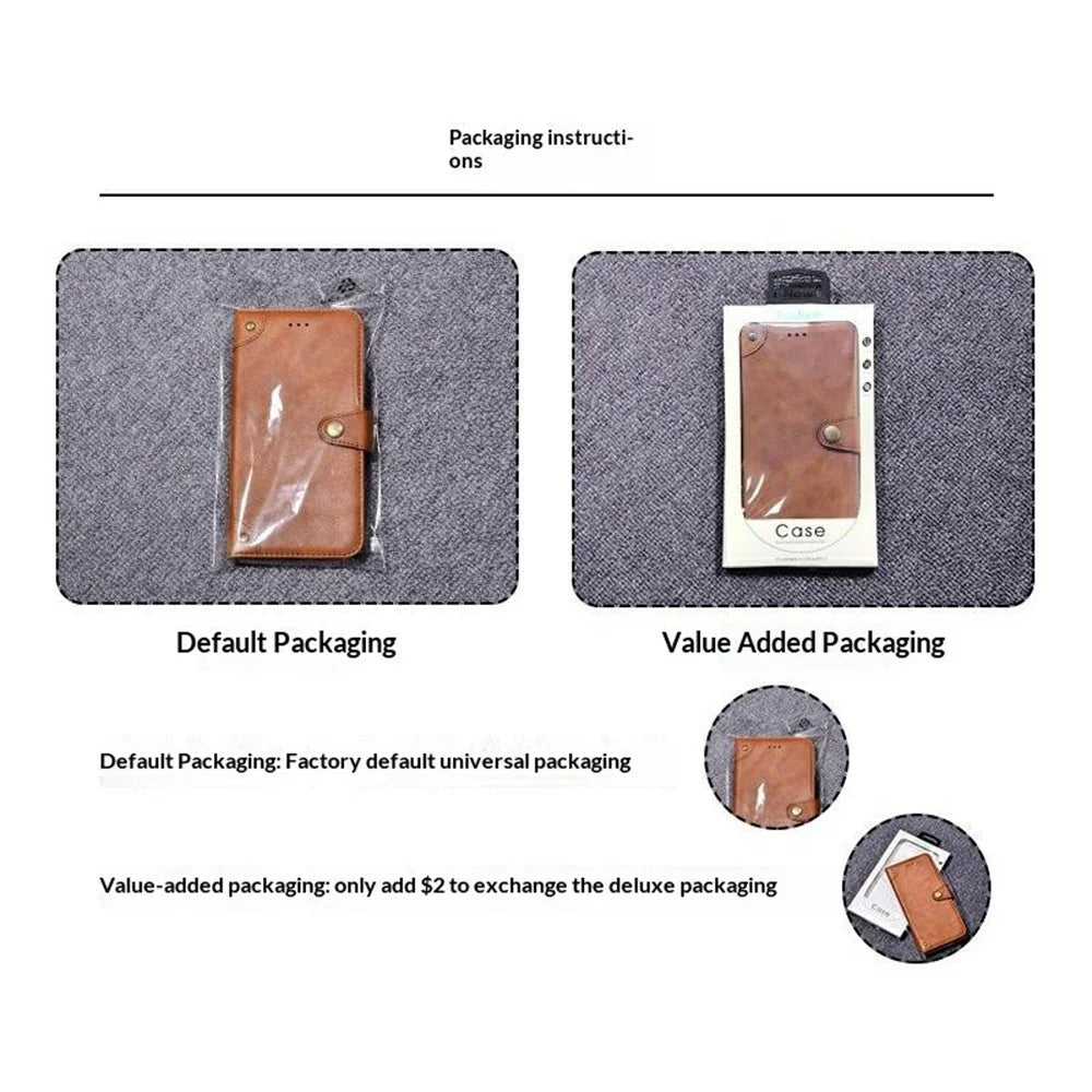 For Oukitel WP62 Case Magnetic Buckle Wallet Stand Business Leather Flip Phone Cover - Black - 7