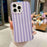For iPhone 16 Pro Case IMD Stripe TPU Full Coverage Shockproof Phone Protective Cover - Purple - 6