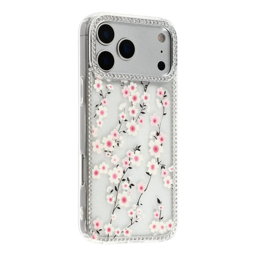 For iPhone 18 Pro Max / 17 Pro Max Case Rhinestone Edge Flower TPU + PC IMD Phone Cover - F2 - 1