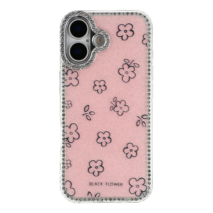 For iPhone 17 Case Rhinestone Edge Flower TPU + PC IMD Phone Cover - F4 - 2