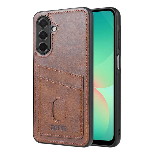 AZNS K1 Series For Samsung Galaxy A27 5G Case Calf Texture Anti-Drop PU+TPU Phone Cover with 2 Card Slot - Brown - 1