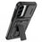For Samsung Galaxy A57 5G Case Slide Lens Shield PC + TPU Kickstand Phone Cover - Black - 3