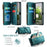 CaseMe for Google Pixel 10a CASEME C36 Leather Case Zipper 10 Card Slots Phone Cover with Straps - Green - 2