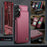 CASEME C22 for Samsung Galaxy A57 5G Case with RFID Blocking 5 Card Slots Leather Back Cover - Red - 4