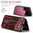 CASEME C22 for Samsung Galaxy A57 5G Case with RFID Blocking 5 Card Slots Leather Back Cover - Red - 7