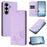 For Samsung Galaxy A27 5G Wallet Case RFID Blocking Butterfly Imprinted Magnetic Flip Leather Cover - Light Purple - 2
