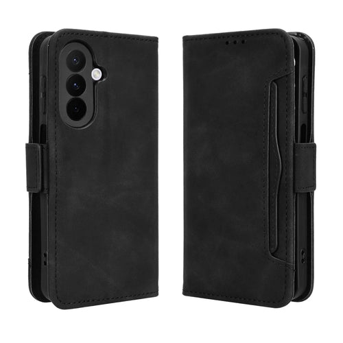 For Samsung Galaxy A27 5G Leather Case Phone Wallet Cover with Multiple Card Slots - Black - 1