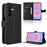 For Samsung Galaxy A27 5G Leather Wallet Case with Strap Diamond Texture Phone Cover - Black - 1