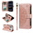 For iPhone 18 Pro / 17 Pro Wallet Case 9 Card Slots RFID Blocking Mandala Embossed Leather Flip Cover with Wrist Strap - Rose Gold - 2