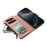 For iPhone 18 Pro / 17 Pro Wallet Case 9 Card Slots RFID Blocking Mandala Embossed Leather Flip Cover with Wrist Strap - Rose Gold - 4