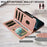 For iPhone 18 Pro / 17 Pro Wallet Case 9 Card Slots RFID Blocking Mandala Embossed Leather Flip Cover with Wrist Strap - Rose Gold - 6