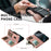 For iPhone 18 Pro / 17 Pro Wallet Case 9 Card Slots RFID Blocking Mandala Embossed Leather Flip Cover with Wrist Strap - Rose Gold - 7