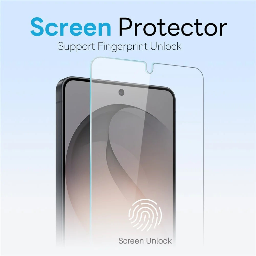NORTHJO For Samsung Galaxy S26 Case Translucent Matte Shockproof Phone Cover with Tempered Glass Film - Black - 3