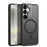 NORTHJO For Samsung Galaxy S24 Magnetic Case Translucent Matte Shockproof Phone Cover Set with Front Screen Protector + Lens Film - Black - 1