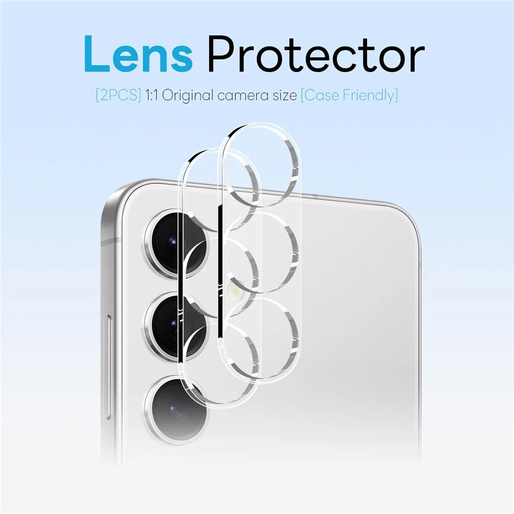 NORTHJO 5 in 1 Set for Samsung Galaxy S24 Magnetic Case Translucent Matte Shockproof Phone Cover with 2Pcs Front Screen Protector + 2Pcs Lens Film - Blue - 4