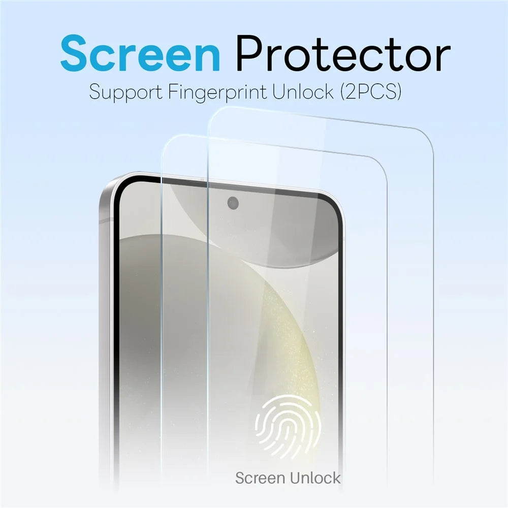 NORTHJO 5 in 1 Set for Samsung Galaxy S24+ Magnetic Case Translucent Matte Shockproof Phone Cover with 2Pcs Front Screen Protector + 2Pcs Lens Film - Blue - 3