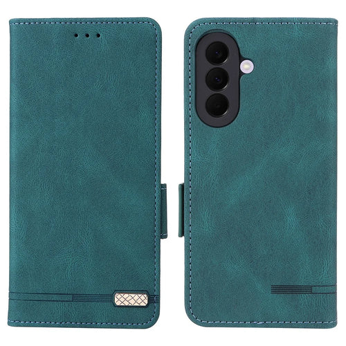 For Samsung Galaxy A27 5G Phone Case Leather Wallet Flip Phone Cover with Hardware Decor - Green - 1