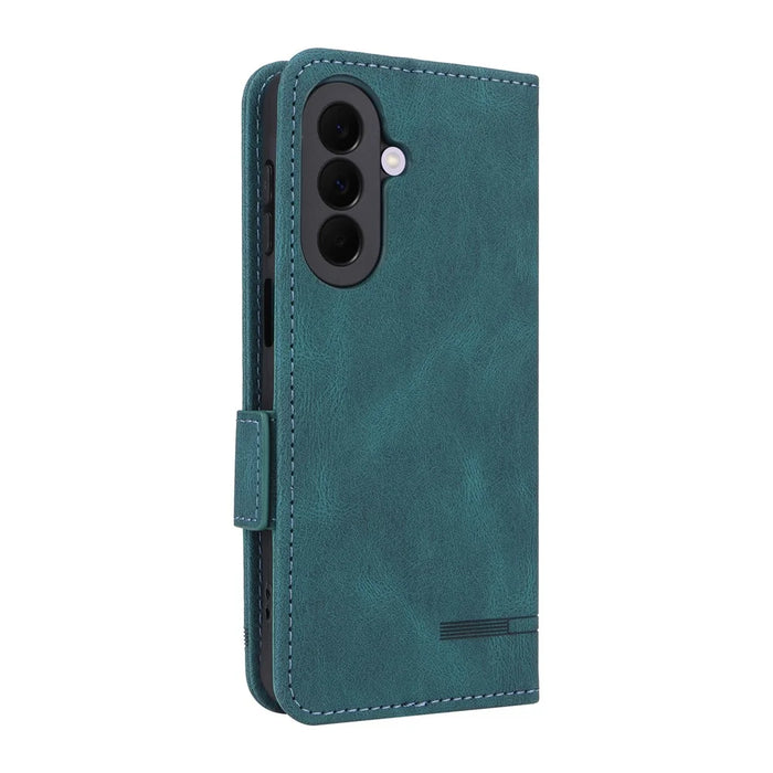 For Samsung Galaxy A37 5G Phone Case Leather Wallet Flip Phone Cover with Hardware Decor - Green - 7