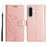 For Samsung Galaxy A27 5G Leather Wallet Case Butterfly Flower Imprinted Phone Cover with Strap - Rose Gold - 1
