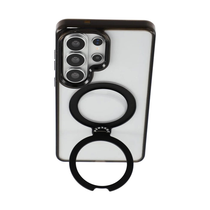 JAUCASE For Samsung Galaxy S26 Ultra Case with Rotating Kickstand TPU + PC Clear Phone Back Cover - Transparent Black - 4