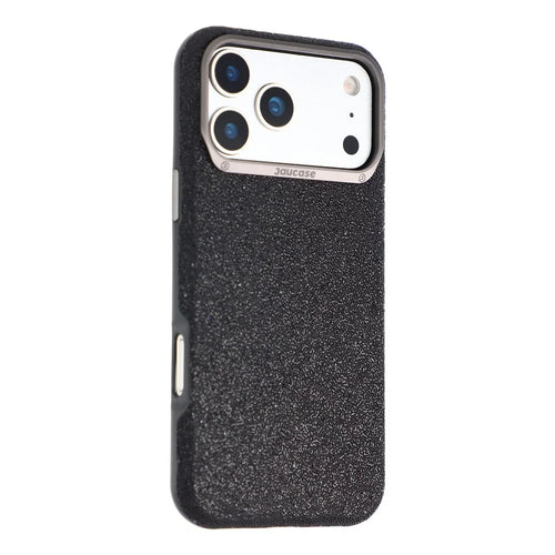 JAUCASE for iPhone 17 Pro Magnetic Case Glitter Caviar Craft Finish Shockproof TPU PC Cover - Black - 1